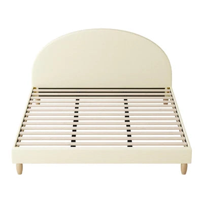 BF-B-MUNA-K-BG-AB Oikiture Bed Frame King Size Arched Beds Platform Beige Fabric