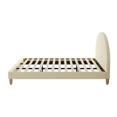 BF-B-MUNA-K-BG-AB Oikiture Bed Frame King Size Arched Beds Platform Beige Fabric