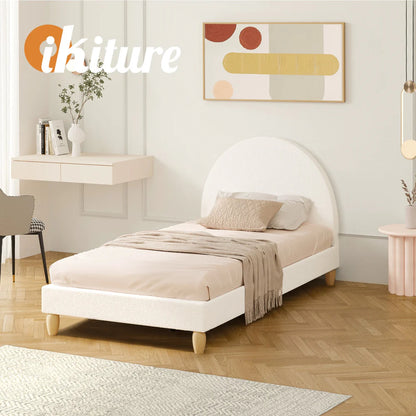 BF-B-MUNA-S-SP-WH-AB White Seraphine Boucle Bed