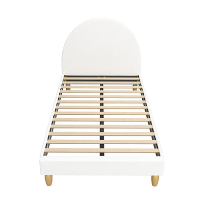 BF-B-MUNA-S-SP-WH-AB White Seraphine Boucle Bed