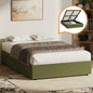 BF-B-TOTI-D-SP-GN-AB Oikiture Bed Frame King Single Size Gas Lift Base with Storage Boucle Green