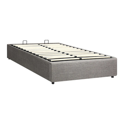 BF-B-TOTI-KS-GY-AB Oikiture Bed Frame King Single Size Gas Lift Base with Storage Mattress Platform