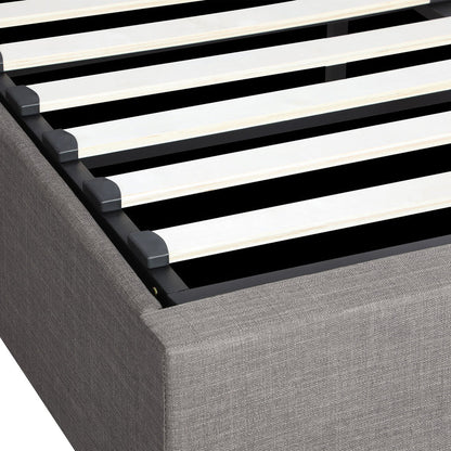 BF-B-UNO-K-GY-ABC Oikiture Bed Frame King Size Gas Lift Base with Storage Mattress Platform Grey