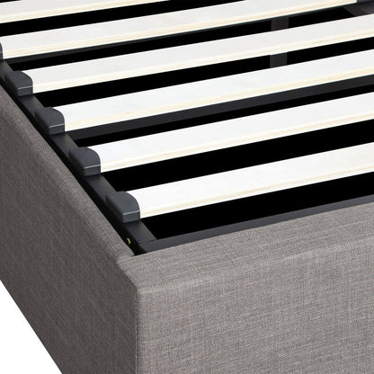 BF-B-UNO-KS-GY-ABC Oikiture Bed Frame King Single Size Gas Lift Mattress Base With Storage Fabric