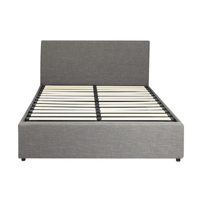BF-B-UNO-Q-GY-ABC Oikiture Bed Frame Queen Size Gas Lift Base With Storage Mattress Base Fabric