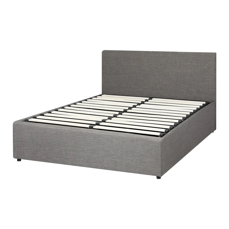 BF-B-UNO-Q-GY-ABC Oikiture Bed Frame Queen Size Gas Lift Base With Storage Mattress Base Fabric
