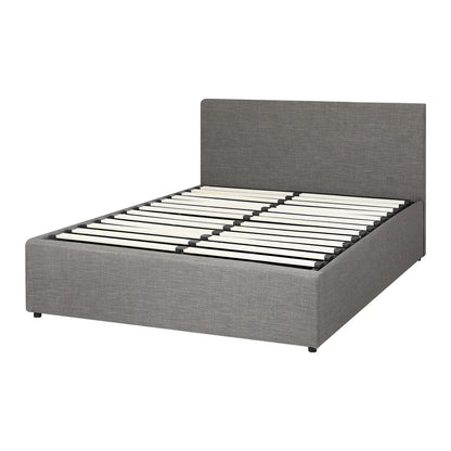 BF-B-UNO-Q-GY-ABC Oikiture Bed Frame Queen Size Gas Lift Base With Storage Mattress Base Fabric