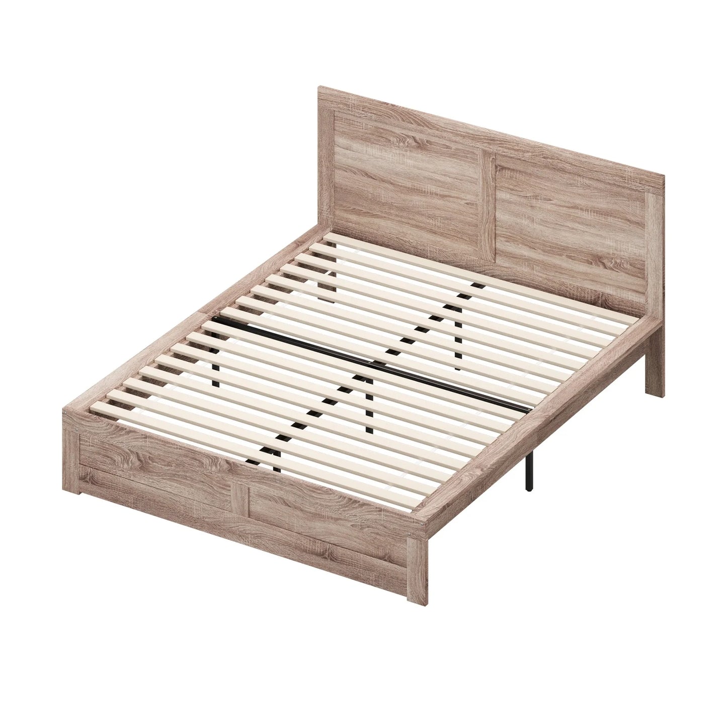 BF-NEO-K-WD-ABC Oikiture Bed Frame King Size Wooden Bed Platforms NEO