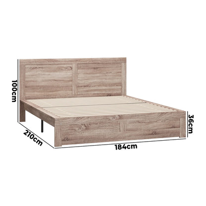 BF-NEO-K-WD-ABC Oikiture Bed Frame King Size Wooden Bed Platforms NEO