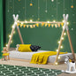 BF-W-A6-TIP-WHWD Oikiture Wooden Bed Frame Single Timber Teepee Bedframe Mattress Base Platform