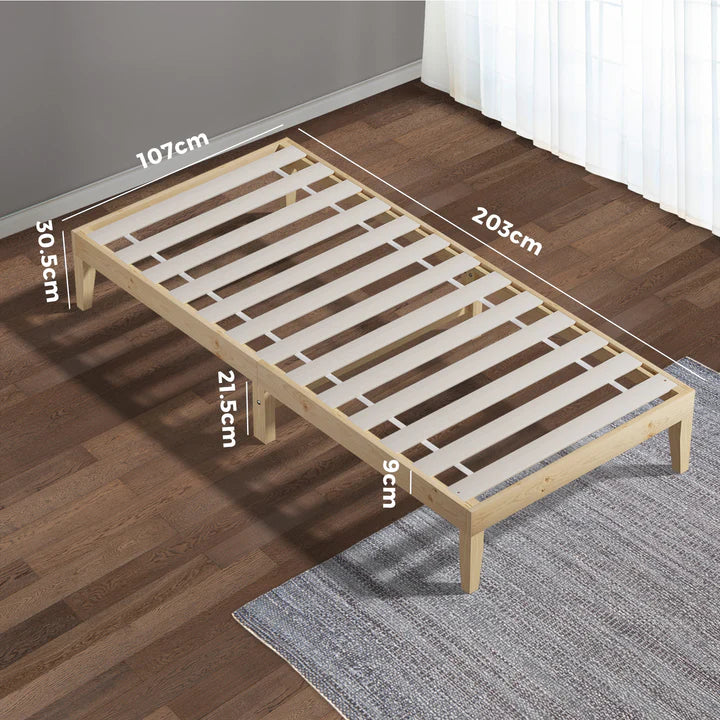 BF-W-A8-BB-KS-WD Oikiture Bed Frame King Single Wooden Timber Mattress Base Bed Base Platform