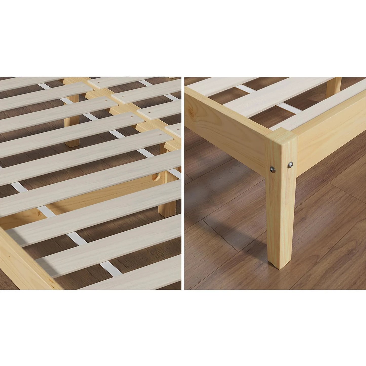BF-W-B9-BF69-D-WD Oikiture Bed Frame Double Size Wood Mattress Base Wooden Timber Platform Bedroom