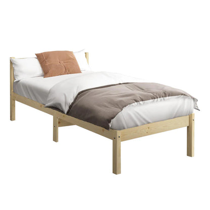 BF-W-B9-BF69-S-WD Oikiture Bed Frame Single Size Wooden Kids Bed