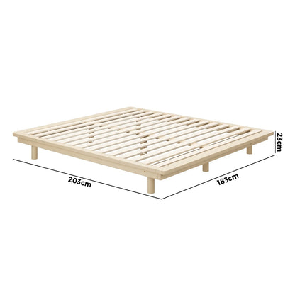 BF-W-B-FLOAT-WD-K-AB Oikiture Bed Frame King Size Wooden Bed Base Timber Floating Beds