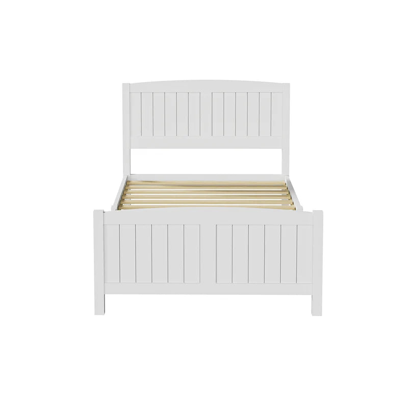 BF-W-B-META-KS-WH-AB Oikiture Bed Frame King Single Wooden Base Timber Platform White