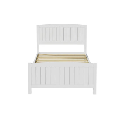 BF-W-B-META-KS-WH-AB Oikiture Bed Frame King Single Wooden Base Timber Platform White