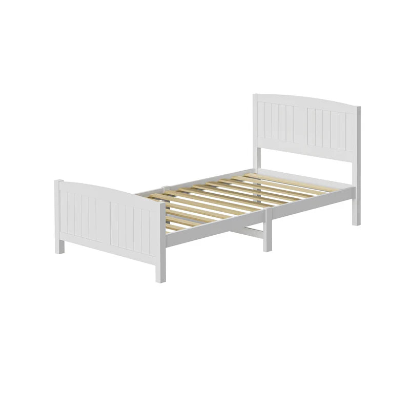BF-W-B-META-KS-WH-AB Oikiture Bed Frame King Single Wooden Base Timber Platform White