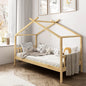 BF-W-B-TOMI-WD Oikiture Bed Frame Wooden Kids Single Timber House Beds