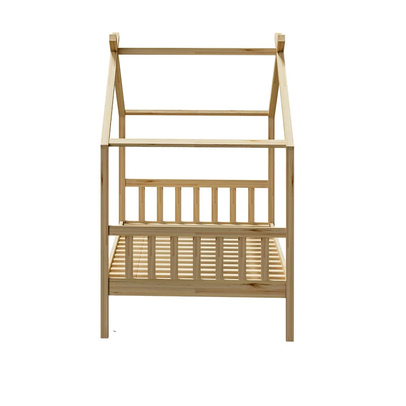 BF-W-B-TOMI-WD Oikiture Bed Frame Wooden Kids Single Timber House Beds