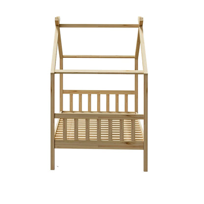 BF-W-B-TOMI-WD Oikiture Bed Frame Wooden Kids Single Timber House Beds