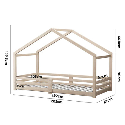 BF-W-B4-WD-AB Oikiture Bed Frame Wooden Single Size Timber House Frame