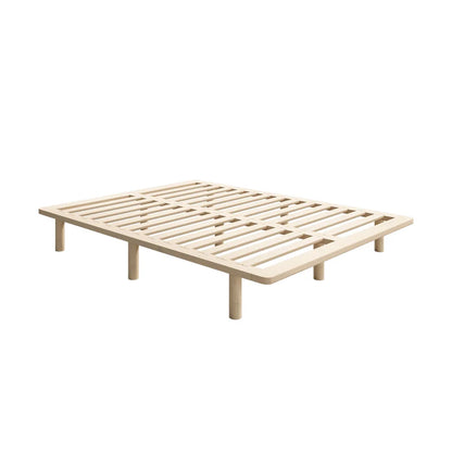 BF-W-C1-Q-WD-AB Oikiture Bed Frame Queen Size Wooden Bed Base Platform Timber