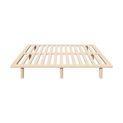 BF-W-C1-Q-WD-AB Oikiture Bed Frame Queen Size Wooden Bed Base Platform Timber