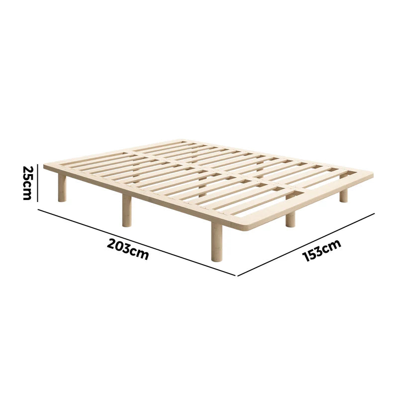 BF-W-C1-Q-WD-AB Oikiture Bed Frame Queen Size Wooden Bed Base Platform Timber