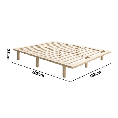 BF-W-C1-Q-WD-AB Oikiture Bed Frame Queen Size Wooden Bed Base Platform Timber