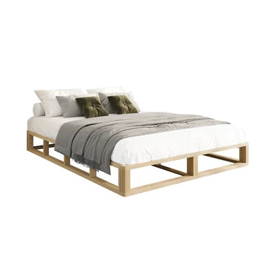 BF-W-C2-D-WD-AB Oikiture Bed Frame Double Size Wooden Bed Base Platform
