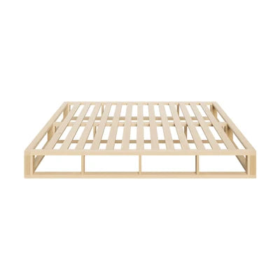 BF-W-C2-KS-WD-AB Oikiture Bed Frame King Single Wooden Bed Base Platform Cage-like Base