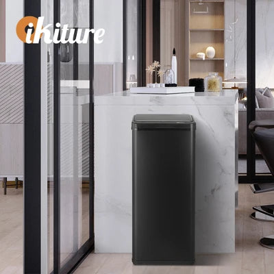 Scratched BIN-MT-B1-60L-BK (No Sensor Function) Oikiture 60L Motion Sensor Rubbish Bin Kitchen Waste Can Stainless Steel Black