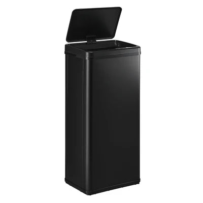 BIN-MT-B1-60L-BK Oikiture 60L Motion Sensor Rubbish Bin Kitchen Waste Can Stainless Steel Black