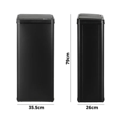 Scratched BIN-MT-B1-60L-BK (No Sensor Function) Oikiture 60L Motion Sensor Rubbish Bin Kitchen Waste Can Stainless Steel Black