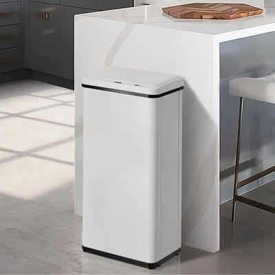 BIN-MT-B1-50L-WH Oikiture 50L Motion Sensor Bin Automatic Rubbish Trash Can Kitchen White