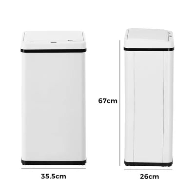 BIN-MT-B1-50L-WH Oikiture 50L Motion Sensor Bin Automatic Rubbish Trash Can Kitchen White