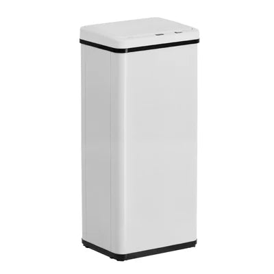 BIN-MT-B1-60L-WH Oikiture 60L Motion Sensor Rubbish Bin Kitchen Waste Can Stainless Steel White