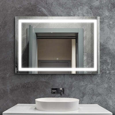 BM-LED-RECT-10070 Welba LED Rectangle Bathroom Mirror Smart Anti-fog Makeup Wall Mirrors 100x70cm