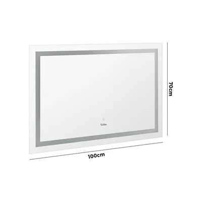 BM-LED-RECT-10070 Welba LED Rectangle Bathroom Mirror Smart Anti-fog Makeup Wall Mirrors 100x70cm