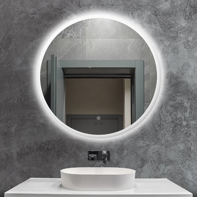 BM-LED-ROUND-80 Welba 80cm LED Round Bathroom Mirror Anti-fog Makeup Wall Mirrors with Light