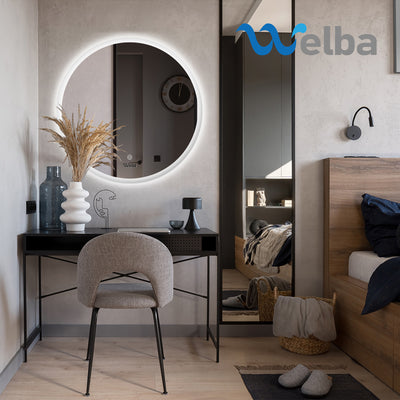 BM-LED-ROUND-80 Welba 80cm LED Round Bathroom Mirror Anti-fog Makeup Wall Mirrors with Light
