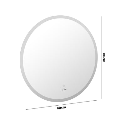 BM-LED-ROUND-80 Welba 80cm LED Round Bathroom Mirror Anti-fog Makeup Wall Mirrors with Light
