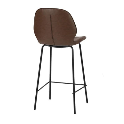 BS-D-RITZ-BR-2PC Oikiture 2x Bar Stools Kitchen Dining Chairs Counter Stool Leather Brown