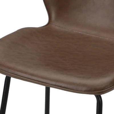 BS-D-RITZ-BR-2PC Oikiture 2x Bar Stools Kitchen Dining Chairs Counter Stool Leather Brown