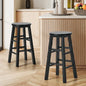 BS-FJ-AURA-BK-2PC Oikiture 2x Bar Stool Kitchen Counter Round Chair Split-Level Footrest Black