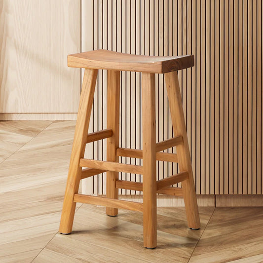 BS-FJ-STON-WD Oikiture Bar Stools Kitchen Stool Wooden Counter Chairs Barstools Natural