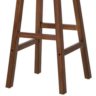 BS-FJ-TERA-WN-2PC Oikiture 2x Bar Stool Kitchen Counter Dining Chair Split-Level Footrest Walnut