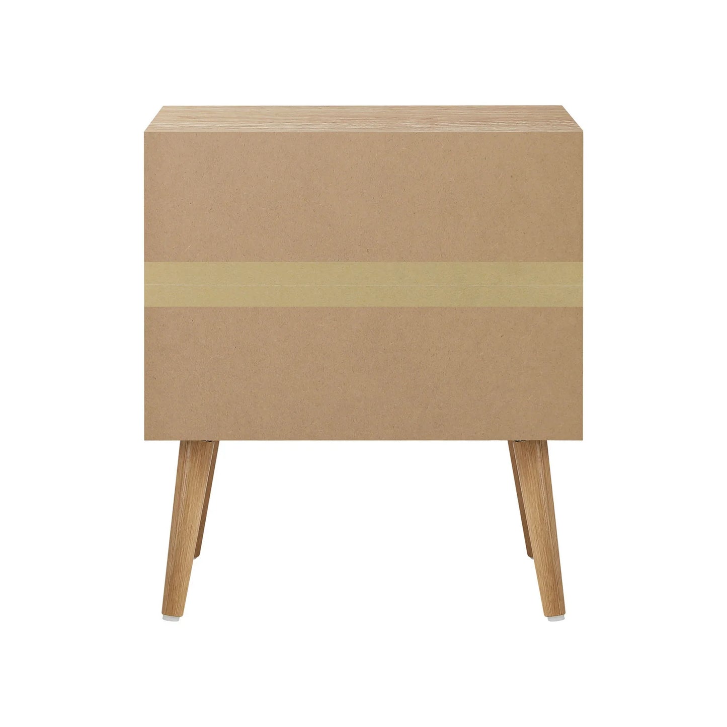 BT-A23-RAT-WD Bedside Table 2 Drawers Rattan Bedroom Storage Cabinet Furniture Wood