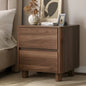 BT-COCO-2D-WN Oikiture Bedside Table 2 Drawers Storage Cabinet Nightstand Side Table Walnut