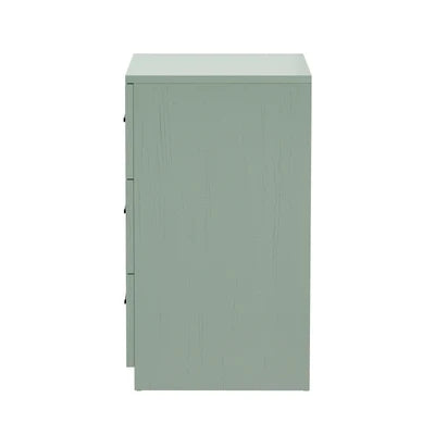 BT-LECI-3D-GN Oikiture Bedside Table 3 Drawers Nightstand Cabinet End Table Green